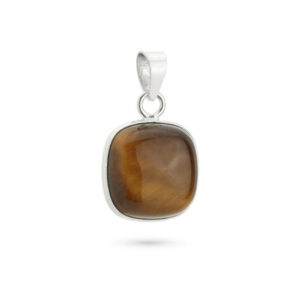 Silver pendant with tiger eye basic cushion model (002)