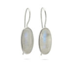 Moonstone and silver earrings basic oval model (003)