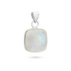 Silver pendant with moonstone basic cushion model (003)