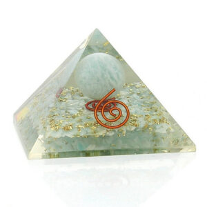 Pyramidal Orgone with Floating Amazonite Sphere – 5 cm