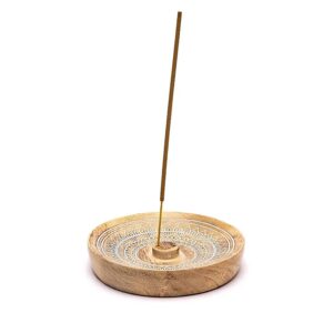 Incense burner mandala print mango wood_01