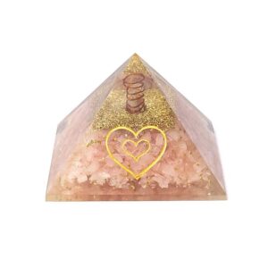 Orgonite pyramid rose quartz with heart_01